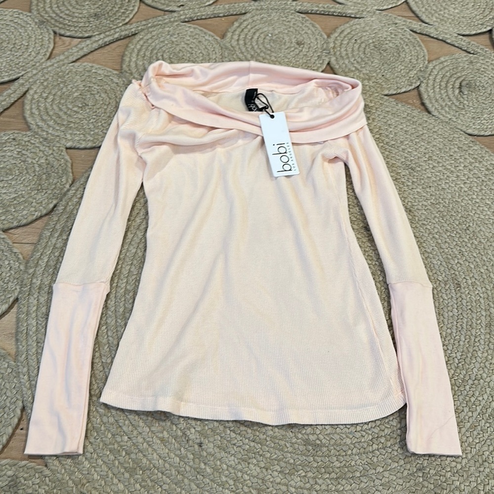 Bobi NWT Bare pink off shoulder Thermal long sleeve L